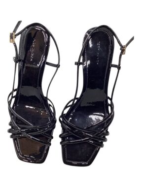 Tory Burch Black Multi Strap 75MM Wedge Sandals Size 9